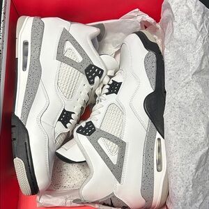 Jordan White and Gray Sneakers with Black Details